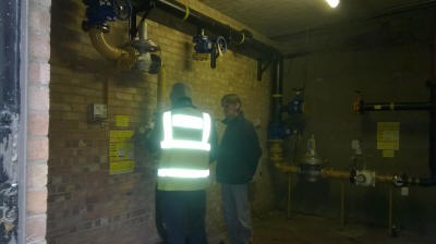 Mick Walsh in the meter room